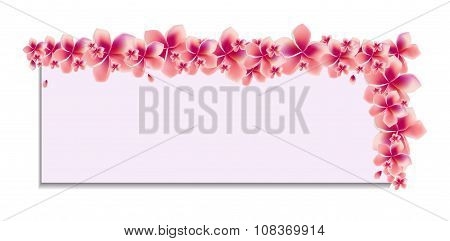 Rectangle Banner With Flowers On Top
