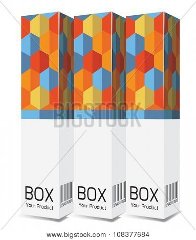 perfume package box mock-up. Vector illustration