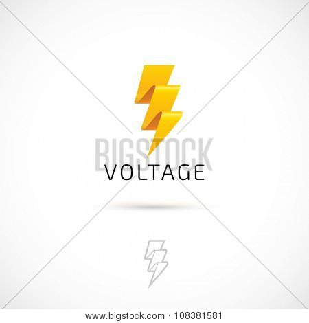 Vector logo design, yellow bolt symbol icon. Logotype template.