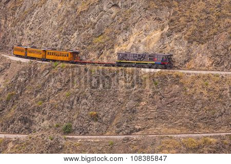The Train Follows His Zig Zag Journey Around The Mountain