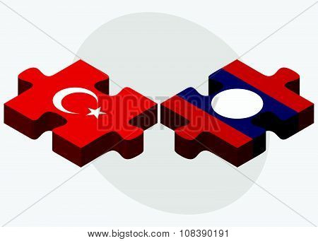 Turkey And Laos Flags