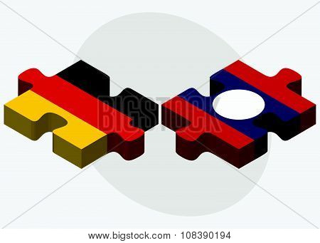 Germany And Laos Flags