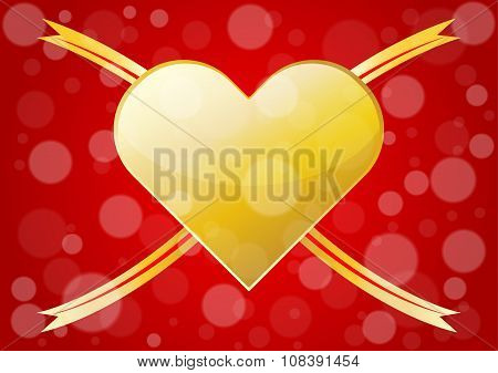 Abstract Gold Hearts For Valentines Day Background