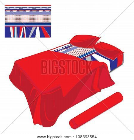 Bed sheet on a graphic pattern