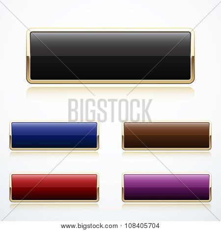 Set of gold buttons. Vector illustration eps 10