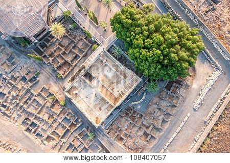 Aerial View Of Capernaum, Galilee, Israel