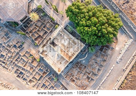 Aerial View Of Capernaum, Galilee, Israel