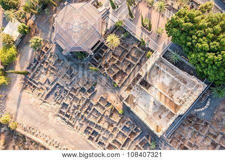 Aerial View Of Capernaum, Galilee, Israel