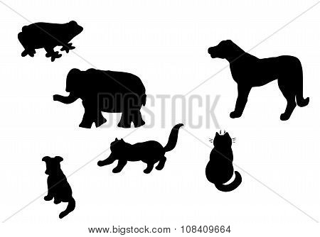 silhouettes of different animals