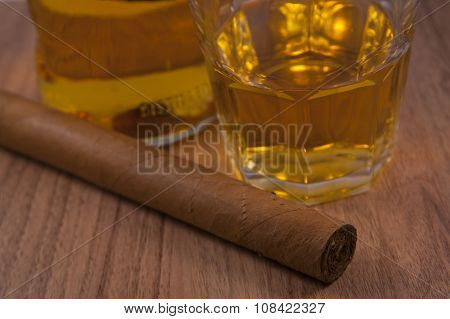 Cigar with whiskey