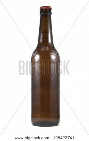 Beer bottle on white background