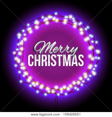 Congratulation to Christmas with purple lights