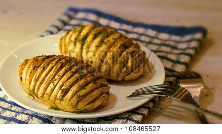 Baked spiral cheese potato