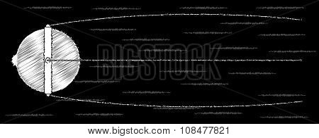 Sputnik Chalk Drawing