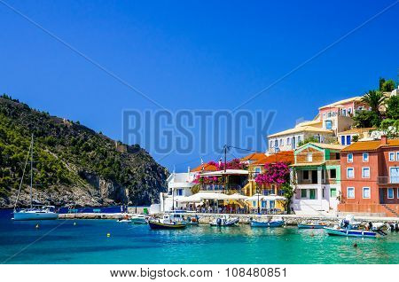 Assos Village On The Island Of Kefalonia In Greece