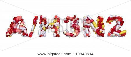 Svineinfluenza H3N2 Virus - Word Assemled med piller