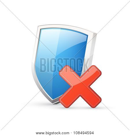Blue shield and red cross.