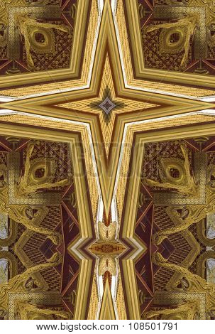 kaleidoscope cross:  gold ceiling detail