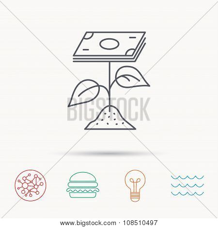 Profit icon. Money savings sign.
