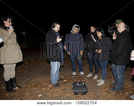 Ron Yacovetti Uses His Audio Device During Paranormal Investigation