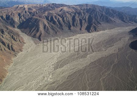 Aerial View Of Pampas De Jumana Near Nazca, Peru.