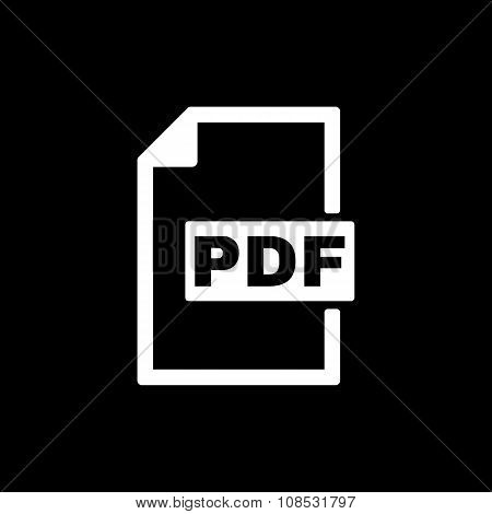 The PDF icon. File format symbol. Flat