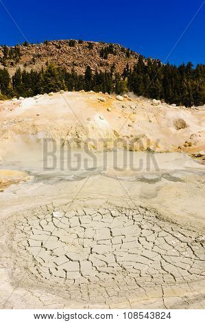Mount Lassen sulfur springs and mud baths showing large amounts of volcanic action in this National Park