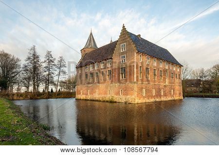 Historic Castle At The End Of A Winter Day