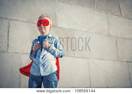 Little boy dressed as Superman