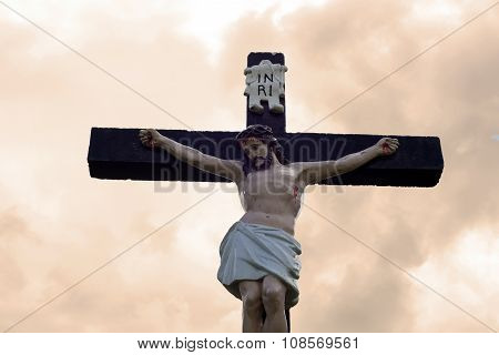 Large Crucifix In An Irish Graveyard