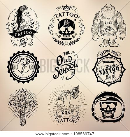 Tattoo old school studio skull