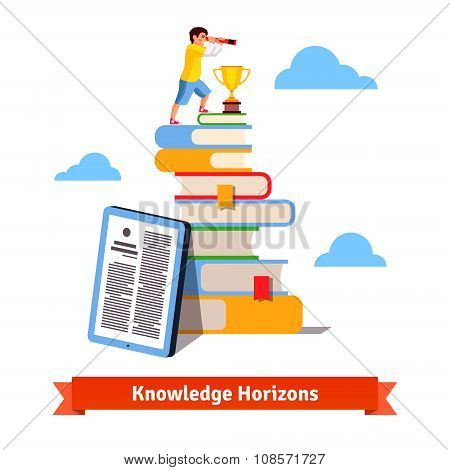 Standing on knowledge concept