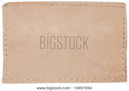 leere Leder Jeans-Label auf weiß