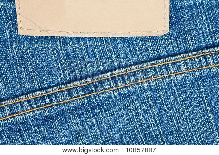 leere Leder Label auf jeans