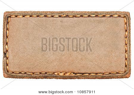 leere Leder Jeans-Label auf weiß