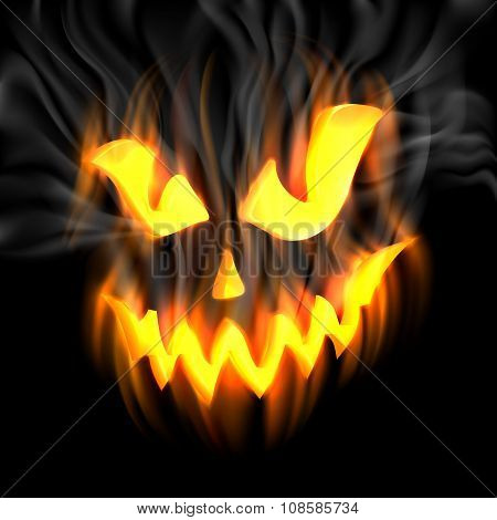 Jack-o-lantern In Smoke