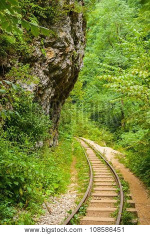 Narrow Gauge Railroad In Guamskoe Gorge