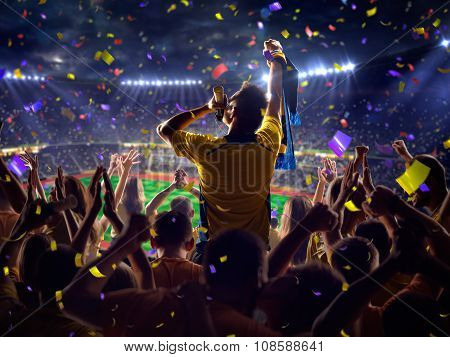 Fans on stadium game