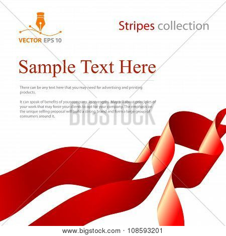 Red Vector Ribbons Background