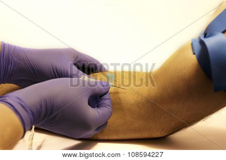 taking blood