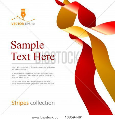Red And Orange Vector Ribbons Background