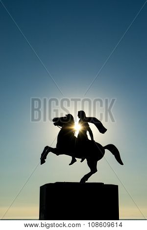 Statue of Alexander the great in Thessaloniki Greece