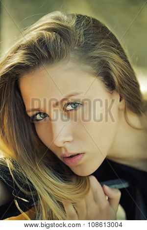 Portrait Of Pretty Girl Outside