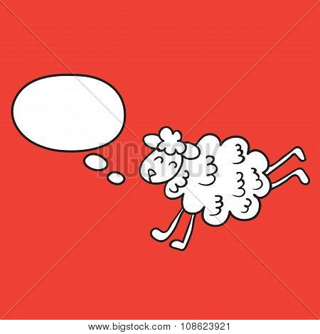 Sheep With Speech Bubble.