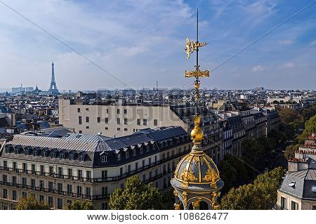 Aerial View From The Terrace Of Store Printemps, Paris, France