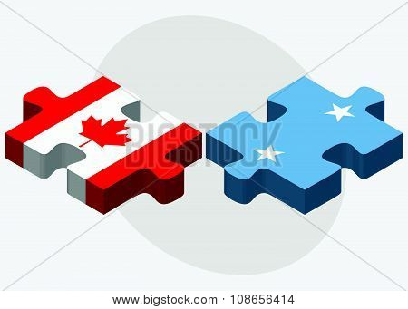 Canada And Micronesia Flags