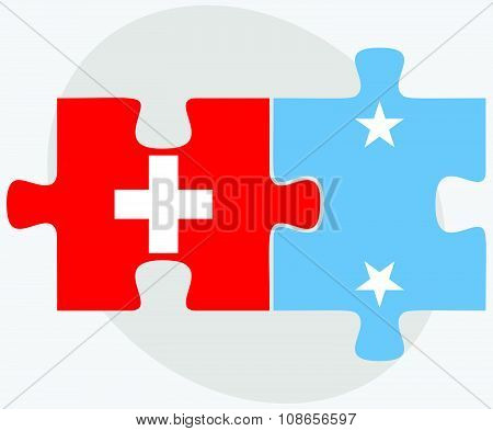 Switzerland And Micronesia Flags