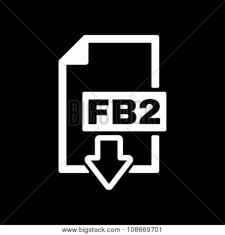 The FB2 icon. File format symbol. Flat