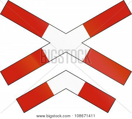 Norwegian Road Warning Sign - Crossbuck For Multi-track Level Crossing