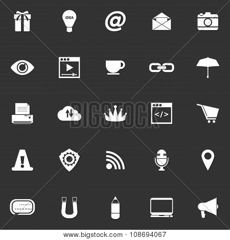 Internet Website Icons On Grey Background